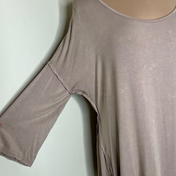 POL Swing Tunic Top Size Small Womens Brown Drop Shoulder Relaxed Acid Wash New - Picture 5 of 9